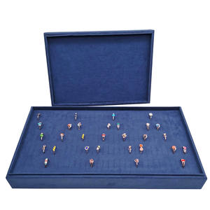 Plateau de présentation de bijoux en tissu Micro, 10 pièces, plateau pliable de haute qualité pour 30 bagues - Product Image 3