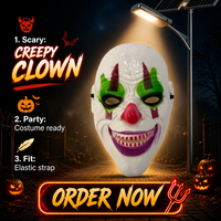 Masque LED Calavera à motif floral, accessoires de mascarade en PVC pour Halloween