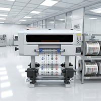 Impresora de etiquetas UV DTF de rollo 2026 de 30 cm para I3200 HD con limpieza automática, anticolisión, elevación neumática de rodillos y software gratuito
