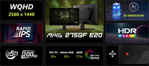 NOUVEAU Moniteur de jeu MSI MAG 275QF E20 2560X1440 200Hz 0.5ms IPS Écran de jeu pour l'e-sport - Product Image 6