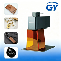 Nouvelle machine de gravure laser portable CNC refroidie par air, double source laser fibre 2W + laser bleu 10W, pour marquage d'étiquettes métalliques DXF/AI/DWG