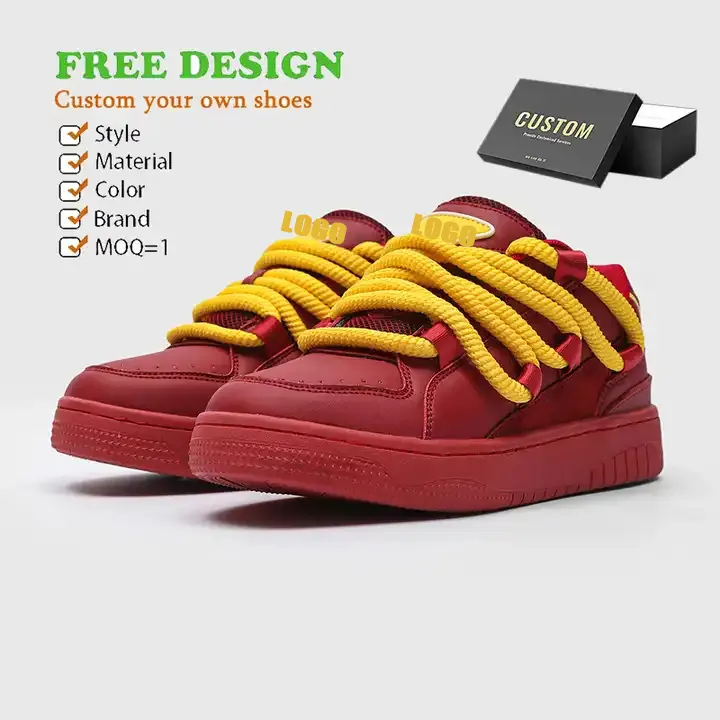 Chaussures personnalisées avec marque de logo chaussure de marche designer baskets marques célèbres mode rouge bas Skate luxe baskets personnalisées