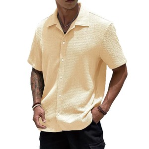 Verano de los hombres para los polos de manga corta de diseño sólido de tela de algodón transpirable - Product Image 5