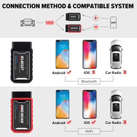 Kingbolen ELM327 WiFi 1.5 OBD2 Scanner PIC18F25K80 Elm327 Fungsi Lengkap untuk Android IOS Lampu Periksa Mesin MiNi Pembaca Kode Mobil