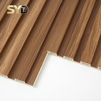 Panel Dinding WPC 150*9mm Motif Geometris Modern Serat Kayu Tahan Air Tahan Api Untuk Rumah Tangga & Komersial Dekorasi Interior Dinding