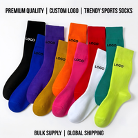 Chaussettes de sport unisexes en coton respirant avec logo personnalisé, chaussettes de sport de haute qualité, chaussettes de sport unies, vente en gros, étiquette privée