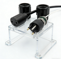 Connecteur sous-marin HYSF BH2M mâle/femelle 2P, acier inoxydable, plaqué or, IP69, 550V 10A, pour applications marines en haute mer
