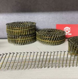 Clavos en rollo galvanizados de 2.1x32mm de alta calidad con vástago de rosca, agrupados en rollo, para fabricación de bobinas de madera - Product Image 1