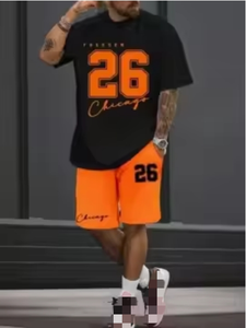 Magliette e pantaloncini alla moda da <span class=keywords><strong>uomo</strong></span> alla moda a maniche corte 2024 abbinano <span class=keywords><strong>abbigliamento</strong></span> da <span class=keywords><strong>uomo</strong></span> di nuovo Design estivo - Product Image 4