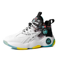 Chaussures de basket-ball pour hommes à logo personnalisé d'usine, chaussures de sport haute tige, antidérapantes, amortissantes, baskets