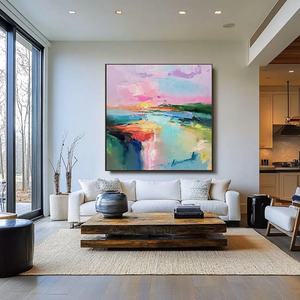 Pintura al Óleo Texturizada Contemporánea, Cuadrada, Abstracta, Minimalista, Decoración de Fantasía, Arte Moderno para Pared, para Hogar y Galería - Product Image 5