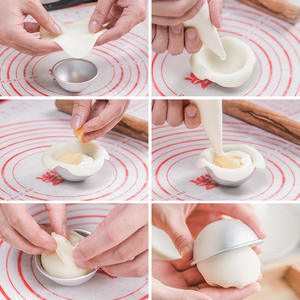 6 tailles bricolage <span class=keywords><strong>demi</strong></span>-boule ronde moule à gâteau <span class=keywords><strong>demi</strong></span>-cercle tartes aux oeufs pudding crème glacée Xue Mei Niang Fondant moules Gadgets de cuisson - Product Image 5