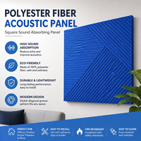 Panneaux acoustiques modernes auto-adhésifs 60x60cm en fibre de polyester 100% à effet bois, insonorisants, pour studio, bureau, hôtel, maison