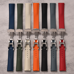 Bracelets de <span class=keywords><strong>montre</strong></span> JUELONG 20/21/22 mm en caoutchouc FKM texturé toile de voile, étanches, à dégagement rapide avec fermoir déployant pour montres de sport - Product Image 2