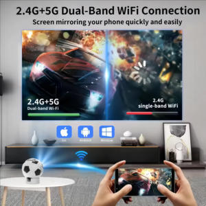 YDH-Q8 all'ingrosso 4K proiettore di calcio 1000 lumen Android 11 Focus elettrico per Bluetooth 5.0 portatile all'aperto calcio <span class=keywords><strong>progetto</strong></span> - Product Image 4