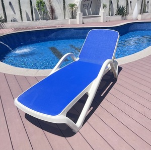 Chaise longue en <span class=keywords><strong>plastique</strong></span> tout temps, réglable, <span class=keywords><strong>transat</strong></span> d'été, chaise de plage pliable, chaise longue confortable avec table latérale - Product Image 2