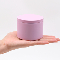 Contenants à Bougie Personnalisables Vides en Métal Rond, Finition Mate (Noir, Blanc, Violet, Rose) 4oz 8oz, Pots Boîtes pour Cire à Bougie, Idéal Cadeau