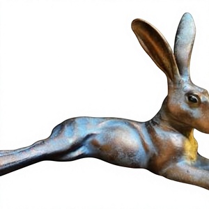 Sculpture de lapin en bronze, technique de moulage à la main, finition bronze, statue de lapin en métal pour décoration de jardin, articles de Pâques, prix de gros - Product Image 1