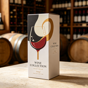 Scatola di Lusso Personalizzata per Collezione di Vini con Foglia d'Oro, Consegna Rapida in 72 Ore, Confezione Regalo Impermeabile in Cartone - Product Image 1