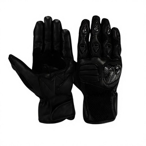 Material de cuero personalizado transpirable guantes de carreras de motos negro impermeable logotipo personalizado guantes de bicicleta - Product Image 1