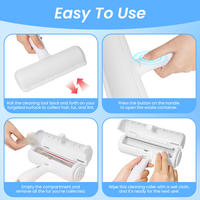 Brosse auto-nettoyante réutilisable pour poils de chien et de chat avec logo personnalisé, rouleau anti-poils pour animaux de compagnie, brosse de nettoyage pour animaux
