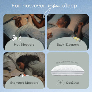 Hiện đại vua kích thước giường gối shredded Bộ nhớ bọt & polyester sợi rắn mô hình hiệu quả làm mát tăng cường sự thoải mái & hỗ trợ - Product Image 6