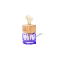 Mini bouteille carrée violette de luxe diffuseur de parfum bouteille de désodorisant de voiture vide avec clip pour évent