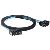 Câble d'extension adaptateur de disque dur cible Mini 4 SATA 3.0 7 broches vers 90 degrés 4 SATA 3.0 7 broches 100CM