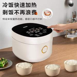 Olla Arrocera AUX de 3L con Forma de Tambor, Temporizador Inteligente, Revestimiento Interior de Cerámica Blanca, Carcasa de Plástico Eléctrica - Product Image 3