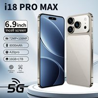 Téléphone Android I18 Pro Max 5G, bandes globales LTE, Snapdragon 8 Gen4, appareil photo HD 108MP, 8000mAh, lecteur d'empreintes digitales 0,01s, AMOLED 144Hz, 16 Go de RAM