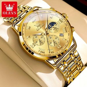 <span class=keywords><strong>Montre</strong></span> OLEVS 5529 pour homme, luxe, quartz, acier inoxydable, étanche, chronographe, phase de lune, calendrier, lumineuse, décontractée, pour affaires - Product Image 4