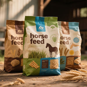 אריזת הזנת סוסים מותאם אישית כבד מזון לבעלי חיים מזון מזון עוף עוף תוכי עוף עוף עוף שקיות שקית סוס - Product Image 2