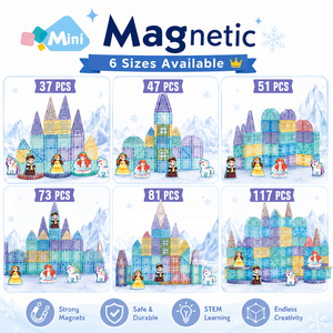 EPT Mini tuiles magnétiques 3 cm Château <span class=keywords><strong>de</strong></span> Princesse <span class=keywords><strong>37</strong></span>-146 pièces Boîte en métal Ensemble <span class=keywords><strong>de</strong></span> construction STEM <span class=keywords><strong>de</strong></span> voyage Jouet <span class=keywords><strong>de</strong></span> jeu d'imitation pour enfants <span class=keywords><strong>de</strong></span> 3 ans et plus - Product Image 2
