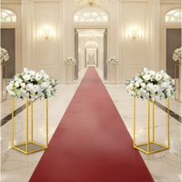Centres de table rectangulaires en métal doré pour mariage, support à fleurs pour mariage