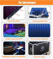 Pista de Baile LED Magnética EG, Panel de Baldosas LED 3D con Efecto Espejo Infinito para Bodas, Fiestas, Discotecas, Pista de Baile Interactiva LED