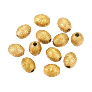 Aceworks ACS208 Matte Oval Spacer <b>Beads</b> | 18K PVD Gold Plated Stainless Steel Frosted <b>Large</b> Hole Barrel DIY Bracelet Necklace - Product Image 5