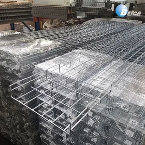 Wire Mesh Cable Tray 35-150mm Side Rail Height Stainless Steel SS304/SS316 Wire Mesh Cable Tray