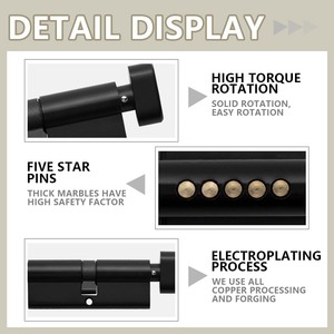 Baolai 90Mm (40T/50) Zwart Euro Cilinderslot, Deurvat Slot, Duimdraaiknop Met 3 Standaard Sleutels - Product Image 5
