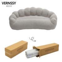 Canapé une place VERNSSY en velours côtelé, garni d'éponge haute densité, capitonné en forme de fleur, idéal pour chambre à coucher ou chambre d'amis, gain de place