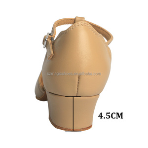 Chaussures de danse personnalisées en gros talon court <span class=keywords><strong>semelle</strong></span> en cuir talons de danse talon carré 3.5CM - Product Image 4