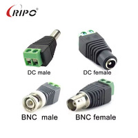 Adaptador de Conector BNC de 2 Pines RIPO para CCTV - Conector de Barril con Terminal de Tornillo Macho/Hembra, Accesorio de Vigilancia para Cámaras de Seguridad