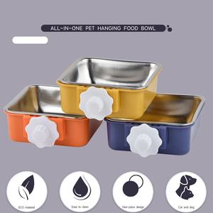 Acier inoxydable coloré sécurité suspendu <span class=keywords><strong>anti</strong></span>-<span class=keywords><strong>renversement</strong></span> <span class=keywords><strong>bol</strong></span> pour animaux de compagnie <span class=keywords><strong>bol</strong></span> d'alimentation fournitures pour animaux de compagnie pour chiens et chats - Product Image 4