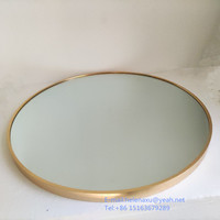 Or argent blanc noir côté brossé 18 24 pouces fini miroir circulaire en alliage d'aluminium avec cadre