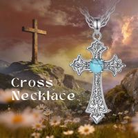 Collier de protection religieux en laiton avec pendentif croix de Jésus, bijoux spirituels de protection en turquoise, vente en gros Changda