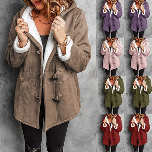 Nouveau <span class=keywords><strong>manteau</strong></span> pour femmes à col en <span class=keywords><strong>peluche</strong></span> avec poche - Product Image 1