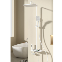 Nouveau design de la chine pluie intelligente salle de bain contrôle thermostatique complet laiton blanc pommeau de douche mitigeur robinet ensemble de douche