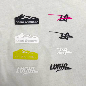 Custom Thickness Silicone Iron on Neck Sticker Label Heat Transfer Press Silicone 3D Logo Clothing Garment for Clothes Swimsuit