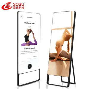 Espelho fitness multifuncional, espelho inteligente e inteligente com tela sensível ao toque, para treino e pesos de fitness