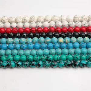 4-12mm Synthetic Turquoise Gemstonel Beads Loose Round Beads for Jewelry Making DIY Bracelet Necklace Beads for bracelet making