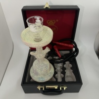 Accessoires pour narguilé arabes en strass, pot à chicha, narguilé portable, petit narguilé à double tuyau, ensemble de cigarettes en acrylique